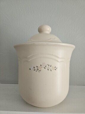 Vintage/Y2K Pfaltzgraff Remembrance Floral Stoneware Canister Jar With Lid